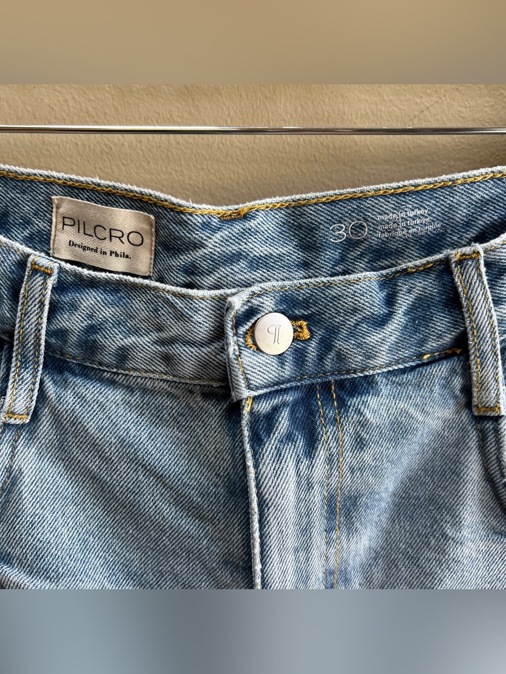 NEW Pilcro Anthropologie Pleated Culotte Mid-Rise Wide-Leg Denim Shorts Sz 30 - Picture 5 of 12
